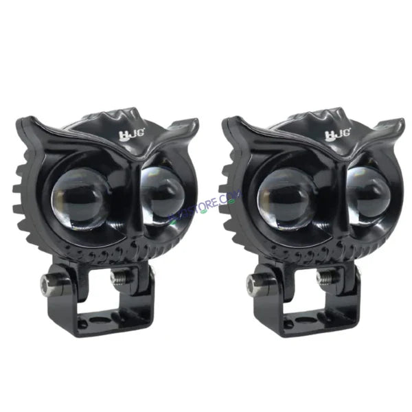 HJG New Model Owl Fog Light For Bike/Car/Thar/Jeep ( Cool White, 40W each * 2 = 80W Total ) - Pack of 2