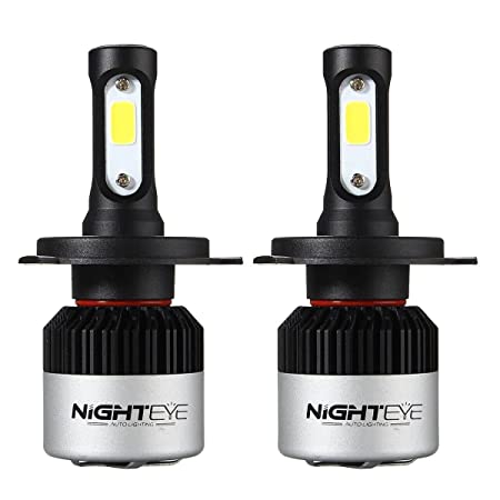 H4 Led Headlight Bulbs, 72W/15,000 Lumens Super Bright LED Headlight Conversion Kit for Cars 6000K Cool White, Set of 2