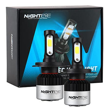 H4 Led Headlight Bulbs, 72W/15,000 Lumens Super Bright LED Headlight Conversion Kit for Cars 6000K Cool White, Set of 2