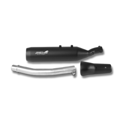 SILVER STALLION EXHAUST FOR BEAR 650 TWIN (BLACK MATTE)