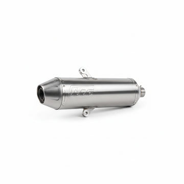 Metallic exhaust pipe on a white background