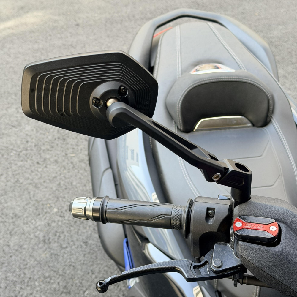 SHENAO CNC Folding Motorcycle Mirrors with Wide-Angle Convex Glass and 3D Ripple Design for Bajaj and TVS Apache RTR