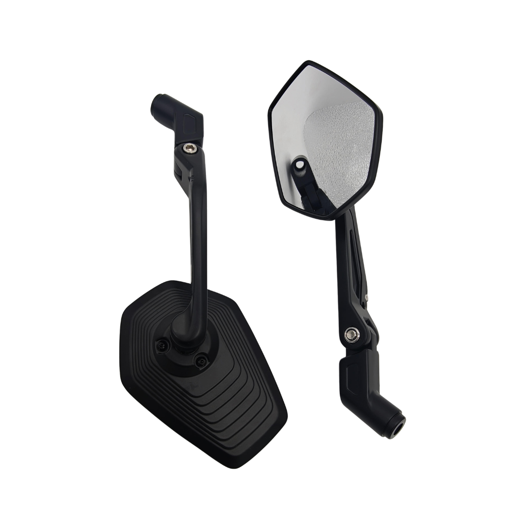 SHENAO CNC Folding Motorcycle Mirrors with Wide-Angle Convex Glass and 3D Ripple Design for Bajaj and TVS Apache RTR