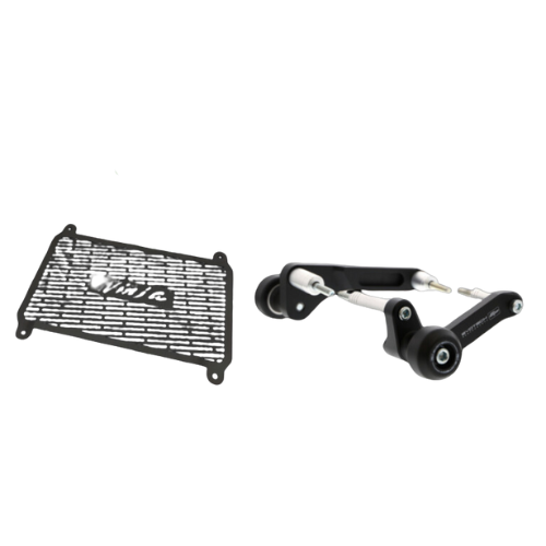 NINJA 400 RADIATOR GRILL + EVOTECH FRAME SLIDER (COMBO)