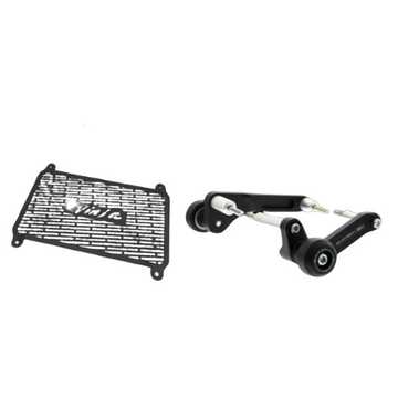 NINJA 400 RADIATOR GRILL + EVOTECH FRAME SLIDER (COMBO)