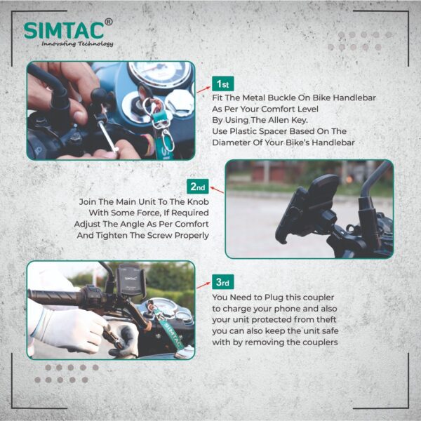 SIMTAC Super Grip Mobile Holder with charger