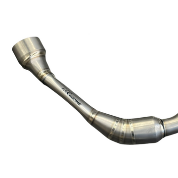 Metal exhaust pipe on a white background