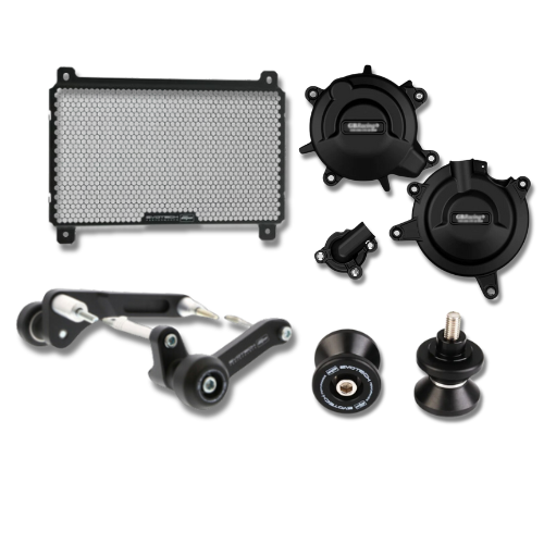 NINJA 400 COMBO | GB RACING + SPOOLS + FRAME SLIDERS + RADIATOR GRILL
