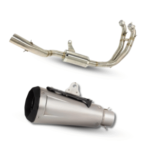 APRILIA RS 457 FULL SYSTEM HEADER +AUSTIN RACING CARBON PLATE EXHAUST (SILVER)