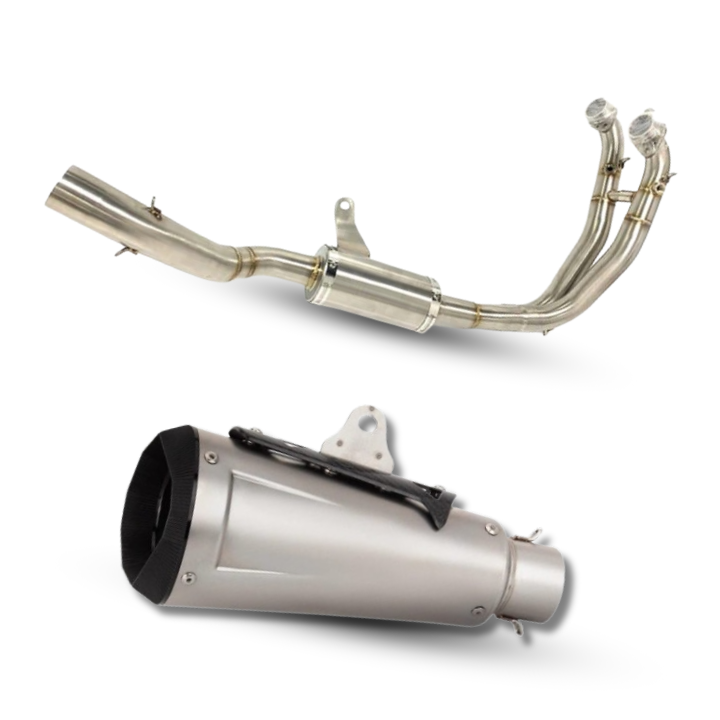 APRILIA RS 457 FULL SYSTEM HEADER +AUSTIN RACING CARBON PLATE EXHAUST (SILVER)