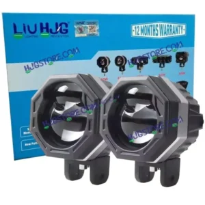 LIUHJG HJG HJG 125 Original Fog Light Hexagon HJG 125 Dual Lens 120W Foglight New Model with Power Adaptor Foglight Ultra Wide Dual Intensity LED Driving Fog Lights White/Yellow (2*60W = 120W Total) Universal For All Bikes