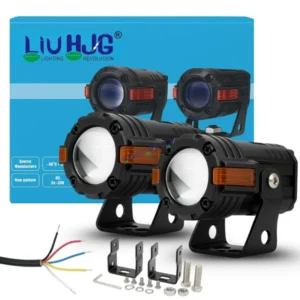 HJG S-82 Foglight Projector Lens Foglight 80W with Hazard Indicator Projector Lens Fog Light 80W Foglight Ultra Wide Dual Intensity LED Fog Lights White/Yellow Universal  with Hazard Indicator