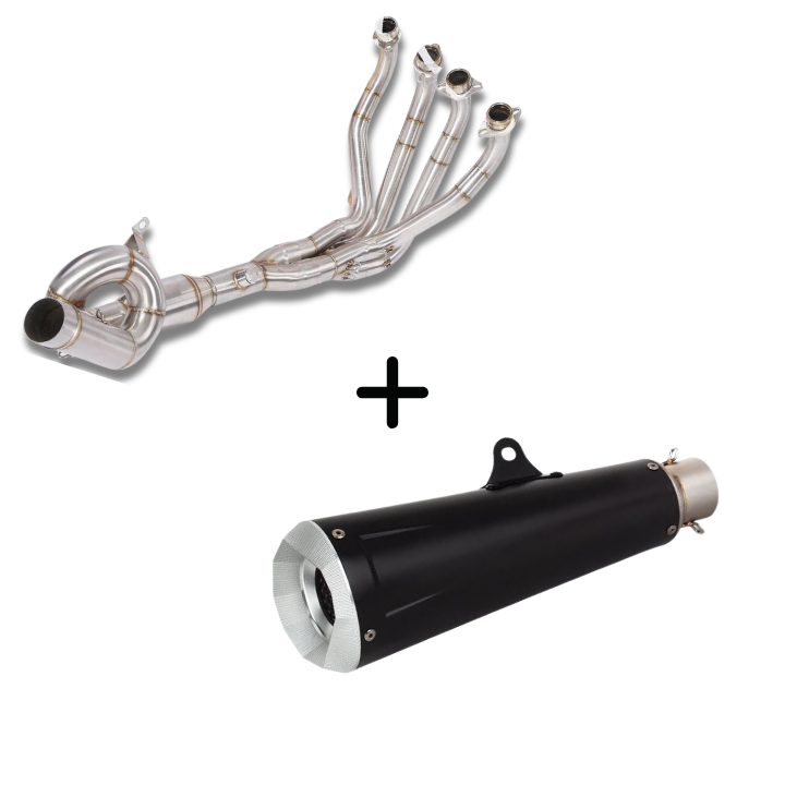 Z900 VELOCITY ROUND HEADER + AUSTIN RACING LONG CAN EXHAUST COMBO (BLACK)