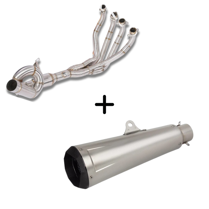 Z900 VELOCITY ROUND HEADER + AUSTIN RACING LONG CAN EXHAUST COMBO (SILVER))