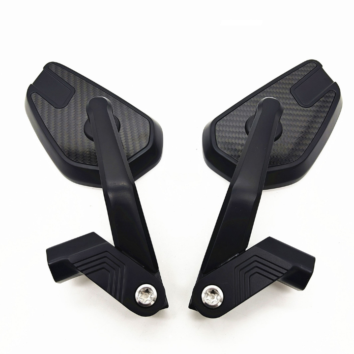 SHENAO New Carbon Fiber Convex Wide-Angle Upper Folding Motorcycle Mirrors for Yamaha NMAX155 NVX155/Aerox155 360 Adjustable
