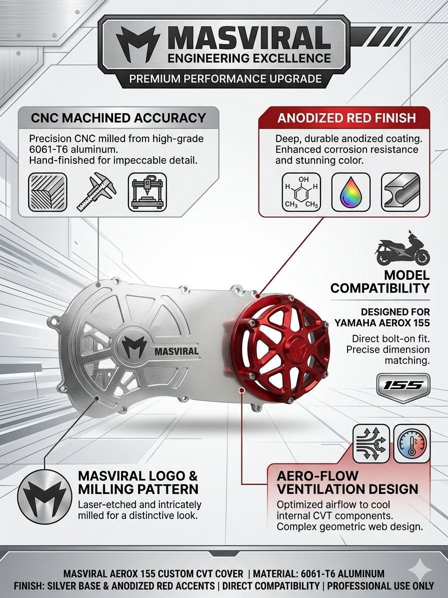 YAMAHA AEROX 155 CLEAR CLUTCH COVER