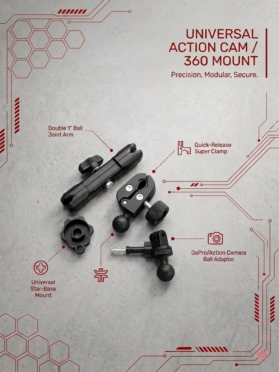 ACTION CAMERA MOUNT FOR MOTORCYCLES